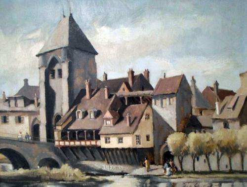 Pat Skilleter - Town scene - A beautiful painting!! Take a close look!